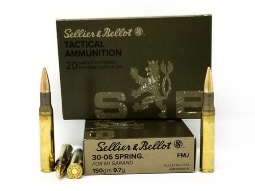 Magazine-Tech/Sellier- Bellot & M1 Garand Rifle Ammunition .30-06 Springfield 150gr FMJ 20/ct