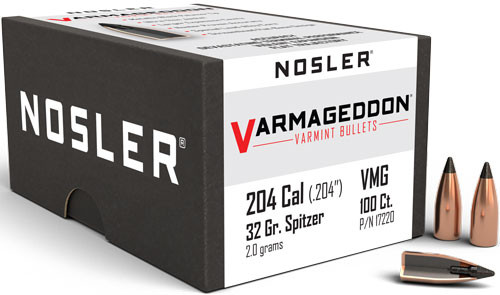 Nosler Bullets 20 CAL .204 32gr Varmageddon Tipped 100-Count