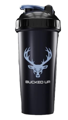 BUCKED UP SHAKER 28OZ BLACK & BLUE BPA FREE