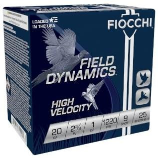 Fiocchi High Velocity Shotshells 20 ga 2-3/4 1oz #9 25/ct