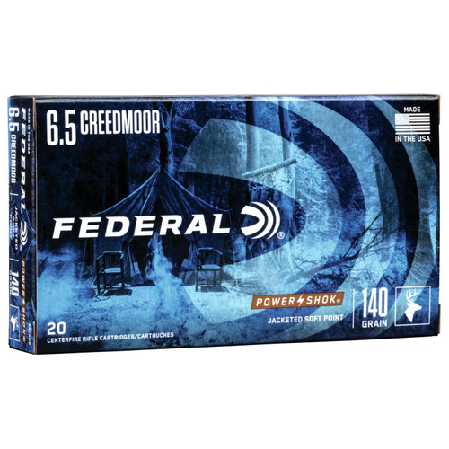 Federal Power-Shok Rifle Ammunition 6.5 Creedmoor 140 gr SP 20/ct