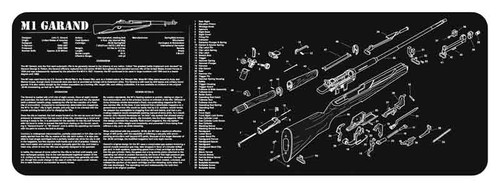 TekMat Armorers Bench Mat 12"X36" M1 Garand Black - 36-M1GAR-BK