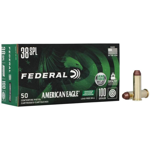 Federal American Eagle IRT Lead Free Handgun Ammunition .38 Spl 100gr FMJ 50/ct