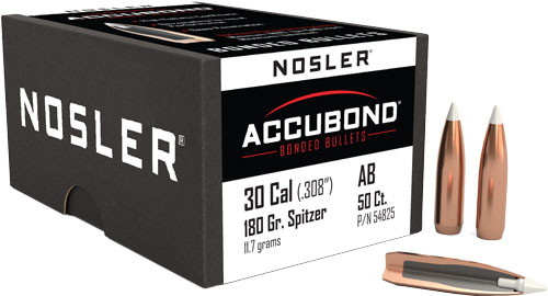 NOSLER BULLETS 30 CAL .308 180GR ACCUBOND 50CT