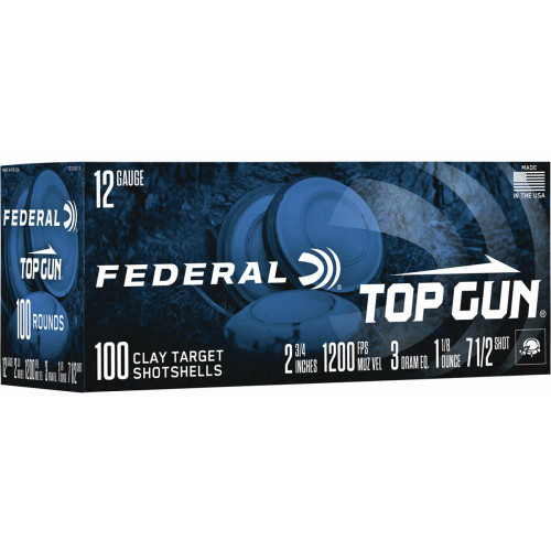 Federal Top Gun Shotshells 12 ga 2-3/4" 1-1/8 oz #7.5 100/ct