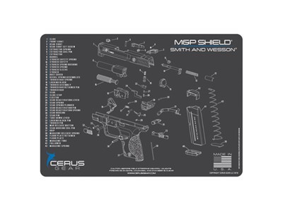 Cerus Gear M&P Shield Schematic Promat Charcoal Gray-Cerus Blue - HMSWMPSHLDSCHGRY