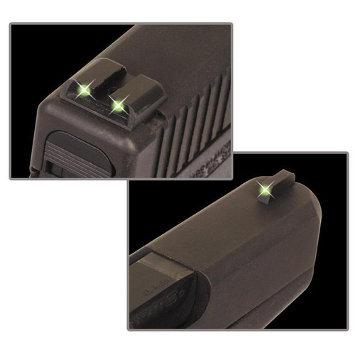 Truglo Tritium Night Sights (Low) Fits Glock 17 / 17L 19 22 23 24 26 27 33 34 35 38 39 45 - Front Green/Rear