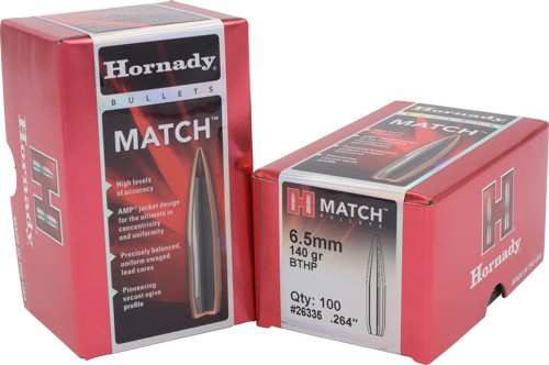 Hornady Bullets 6.5MM .264 140gr BTHP Match 100-Count 15BX/CS
