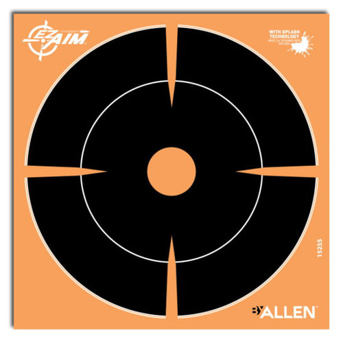 Allen EZ Aim Splash Adhesive Target Black/Orange Paper 12 Pack - 15255