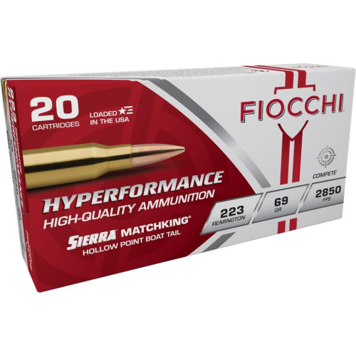 Fiocchi Hyperformance Match 223 Rem Ammo 69gr HPBT 20 Rounds - 223MKC