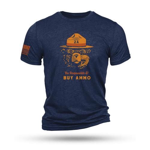 Nine Line Apparel 2A Bear Navy Triblend T-Shirt S - 2ABEAR-TSTRI-NAVY-S