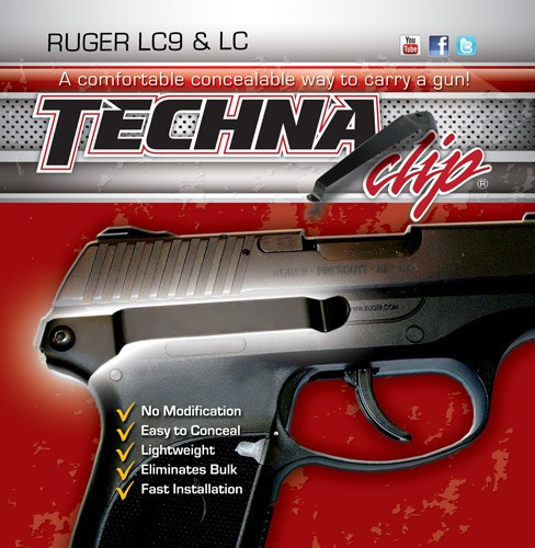 Techna Clip Handgun Retention Ruger LC9/LC380 Right Holster - LC9BR