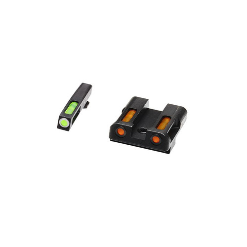 North Pass Ltd. Hiviz LiteWave H3 sight orange/Green Litepipes w/White front ring Glock models chambered in 45 ACP 45 Gap and 10mm