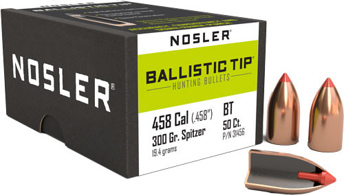 NOSLER BULLETS 458 CAL .458 300GR BALLISTIC TIP 50CT