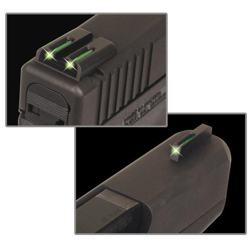 Truglo TFO Tritium/Fiber-Optic Day/Night Sights Fit Springfield XD XDM (excluding 5.25" Compensator Series) and XDS - Front Green/Rear