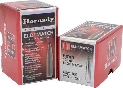 Hornady Bullets 6MM .243 108gr Eld-Match 100-Count 25BX/CS