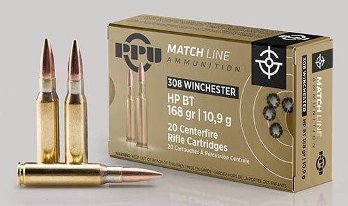 PPU Match Rifle Ammunition .308 Win 168 gr HPBT 20/ct