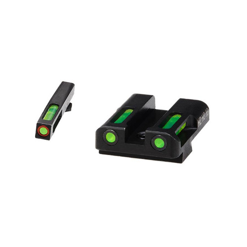 North Pass Ltd. Hiviz LiteWave H3 sight Green LitePipe/orange front ring fits Glock Models Chambered in 9mm Luger 40 S&W and .357 Sig