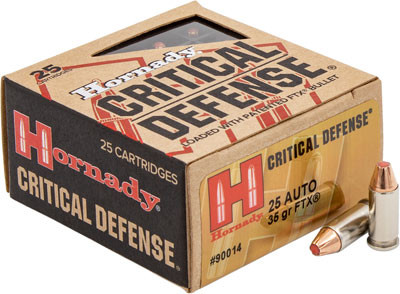 Hornady Critical Defense 25 ACP 35gr FTX 25-Round 10BX/CS