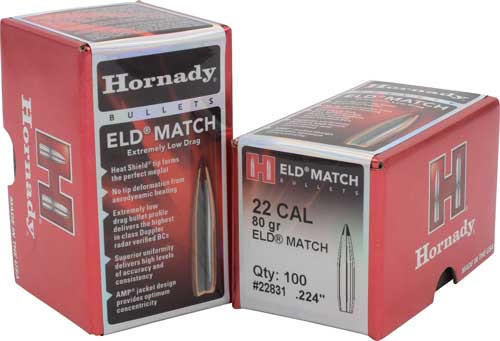 Hornady Bullets 22CAL .224 80gr ELD-M Match 100-Count 25BX/CS