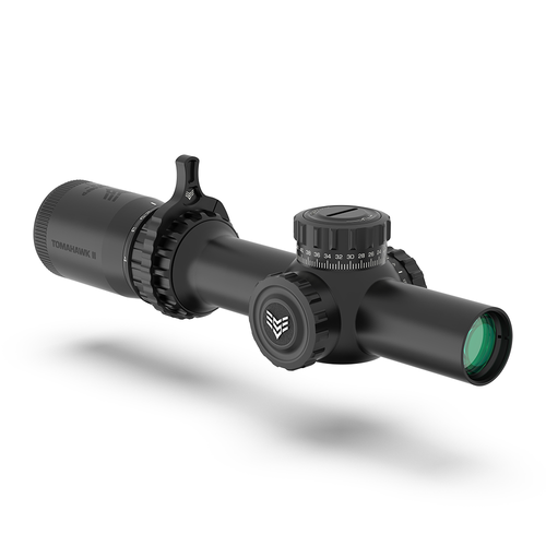 10 Ring Swampfox Tomahawk II Rifle Scope 1-6x24 30mm SFP BFO Green Illuminated Black