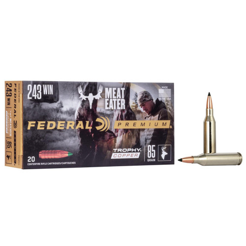 Federal Premium Trophy Copper Rifle Ammunition .243 Win 85 gr TC 20/ct