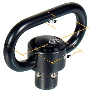 UTG Swivel QD Push Button 1.38" Black