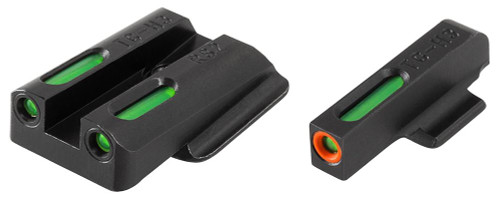 Truglo TFX Pro Next Gen Tritium & Fiber Optic Xtreme Handgun Sight - Ruger LC9|Ruger LC9s|Ruger LC380 - White Orange Front/Rear Green