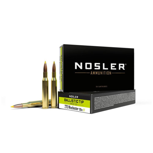 Nosler Ballistic Tip Hunting Rifle Ammunition .270 Win 130gr PT 20/ct