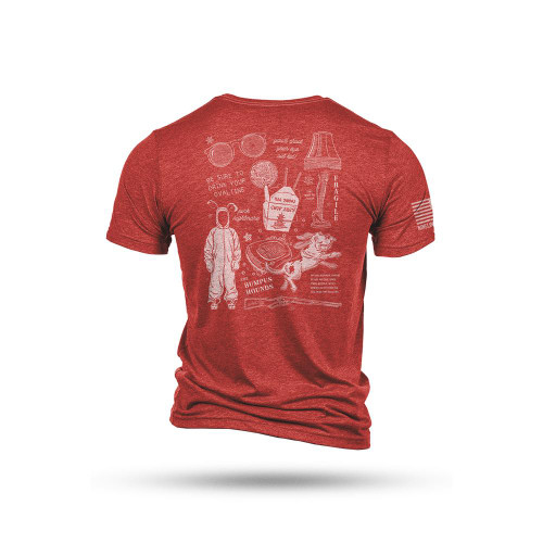 Nine Line Xmas Story Triblend Short Sleeve Shirt Red 3XL