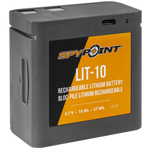 SPYPOINT Lit-10 Rechargeable Lithium Battery Pack Black 3.7 Volts 10 000 mAh - 05558