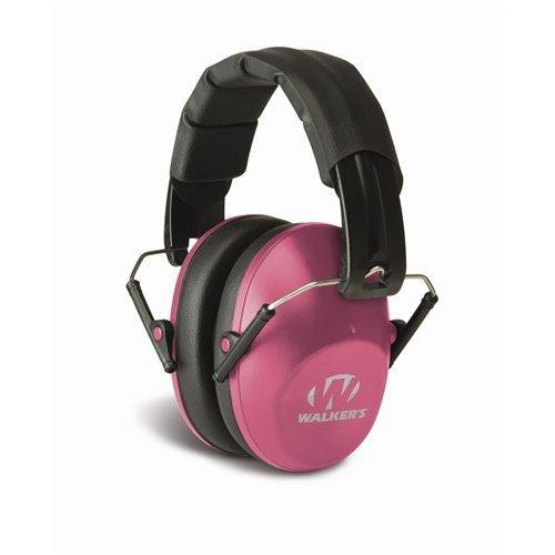Walkers Game Ear Pro Low Profile Passive Muff 22dB Over the Head Pink/Black - GWP-FPM1-PNK