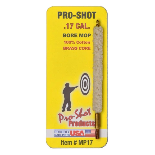 Pro-Shot Bore Mop .17 Cal Rifle #5-40" Thread Brass Core - MP17
