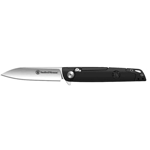 Battenfeld Knives S&W KT 24/7 Crossbar Folder Knife 3-1/4" Drop Point Blade Black