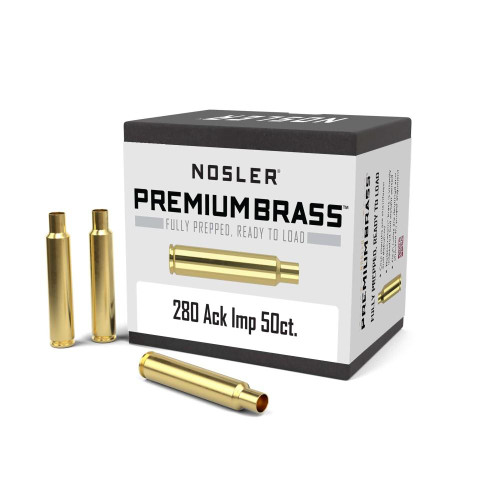 Nosler Premium Brass Unprimed Cases 280 Ackley Improved Rifle 50 Count - 10175