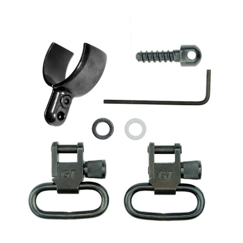 GrovTec Two Piece Barrel Band Swivel Sets .585 .635 Diameter Black 2 Count - GTSW301