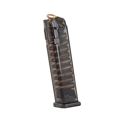 ETS Competition Legal Extended Glock 17 9mm 22rd Magazine, Smoke - SMK-GLK-9-22