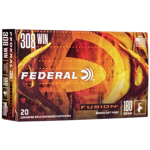Federal Bonded 308 Win Ammo 180gr Fusion SP 20 Rounds - F308FS3