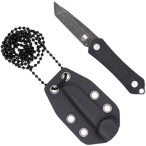 CobraTec Guardian Neck Knife Tanto Blade Small Black - CTGRDTNS
