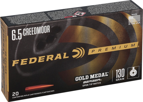 Federal Gold Medal 6.5 CM 130gr Berger VLD 20-Round 10BX/CS