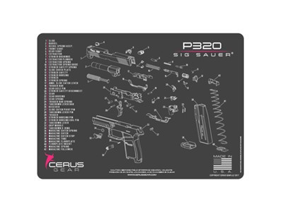 Sig Sauer P320 Schematic Handgun Promat - Charcoal Gray-pink