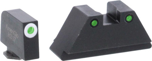 Ameriglo Green Tritium Round Outline White .315/black .392 for Glock TallSuppressor