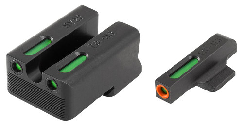 Truglo TFX Pro Tritium/Fiber-Optic Day/Night Sights Fit Novak LoMount cut .270 / .500 - Orange Outline Front/Rear Green
