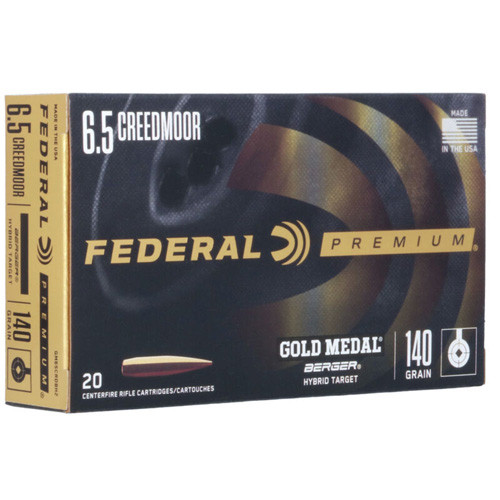 GOLD MEDAL BERGER HYBRID 6.5 CREEDMOOR 140 GR - 2725 FPS, 20/BX