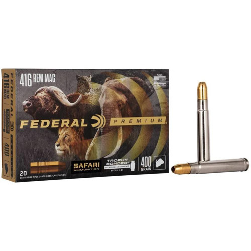Federal Premium Cape-Shok Rifle Ammunition .416 Rem Magazine 400 gr BSS - 20/ct