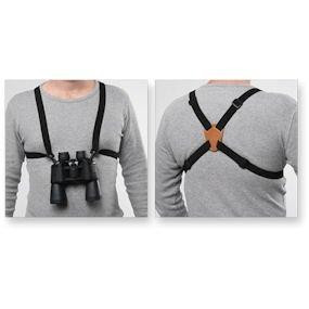 Bulldog Black Adjustable/Stretching Binocular Harness with Leather Back - BDBH