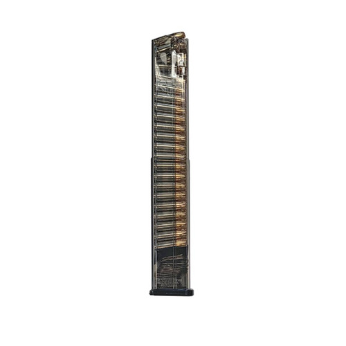 ETS Extended Glock 17/18/19/26/34/45 9mm 40rd Magazine, Clear - GLK-18-40