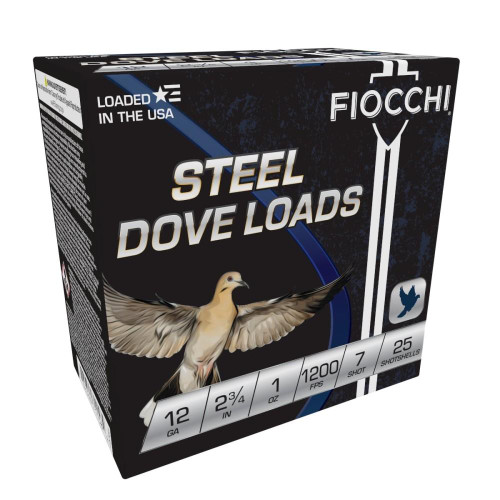 Fiocchi Steel Target Shotshells 12ga 2-3/4" 1oz #7 25/ct