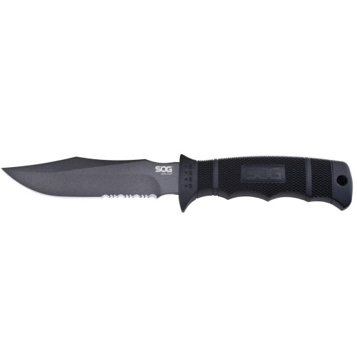 SOG Seal Pup Fixed Blade Knife 4-3/4" Clip Point Black with Nylon Sheath