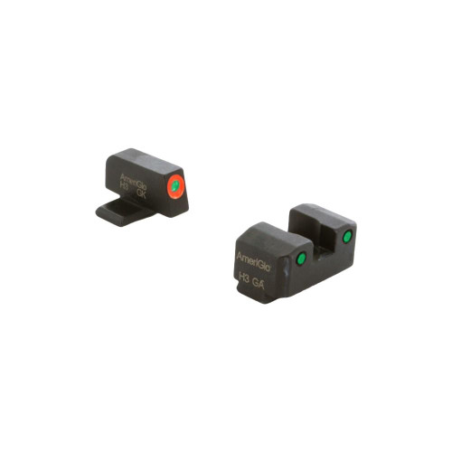 Ameriglo Trooper Tritium Handgun Sight Set for Sig with #6 Front and #8 Rear Green Orange